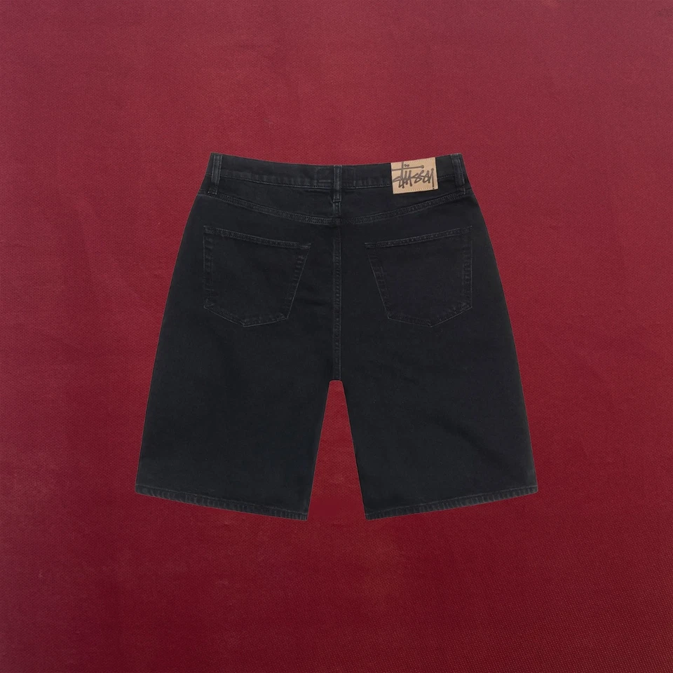 STUSSY HOMBRE CLÁSICO CALCE RELAJADO GRANDE OL’ SHORTS COLOR NEGRO TALLA 34 NUEVO CON ETIQUETAS Foto 2 de 2