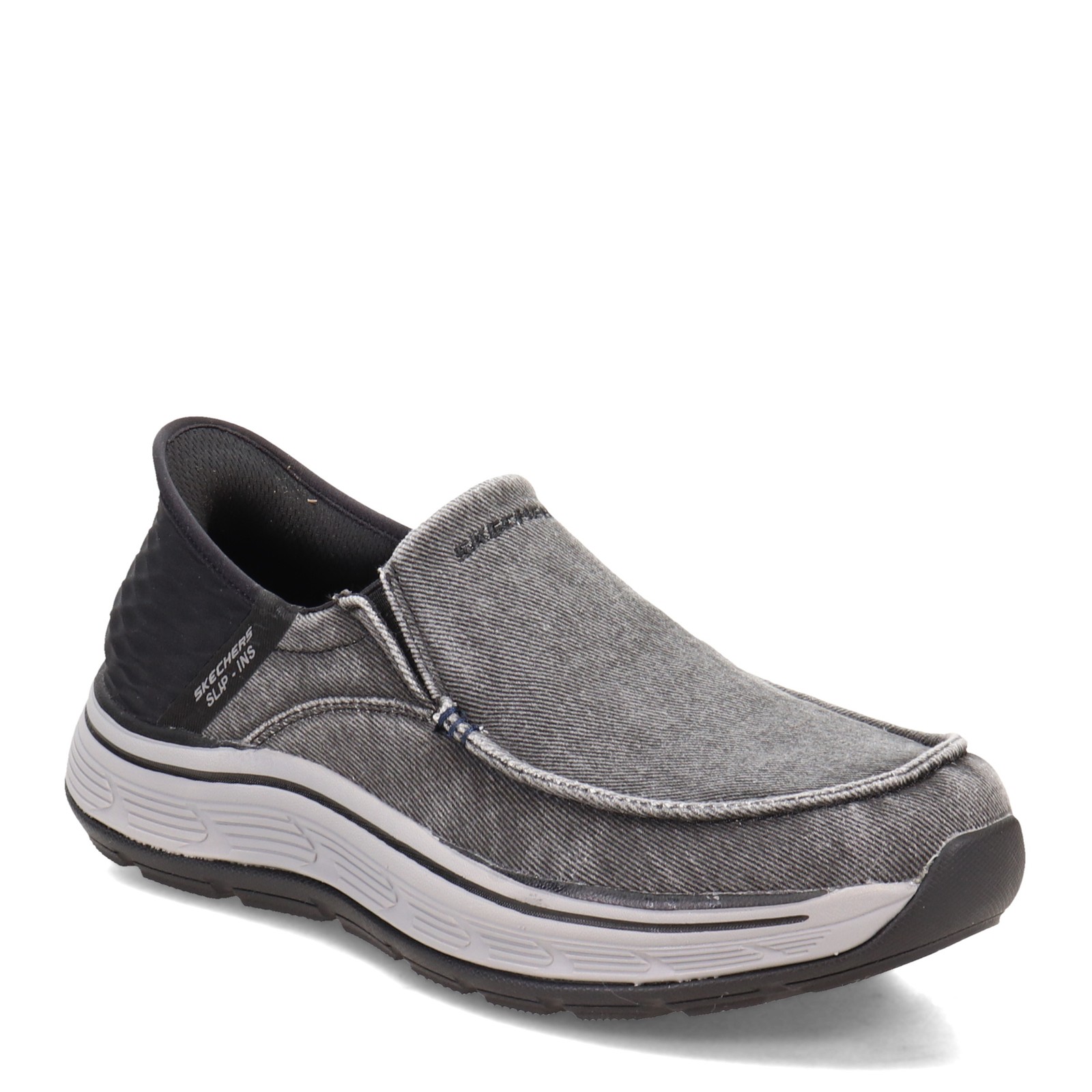 Мужские кроссовки Skechers слипоны Синтетические слипоны Fenick Slip-On 204839 с восстановленным ворсом-Черный 12890₽
