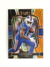 2025 Panini Select Premier Level Black & Orange Prizm Shock Curtis Samuel #184 