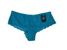 Wacoal Teal Floral Lace Panties With Scalloped Edges