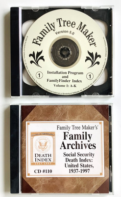 Family Tree Maker 5.0 Family Archives SS Index Genealogy Research CDs Broderbund
