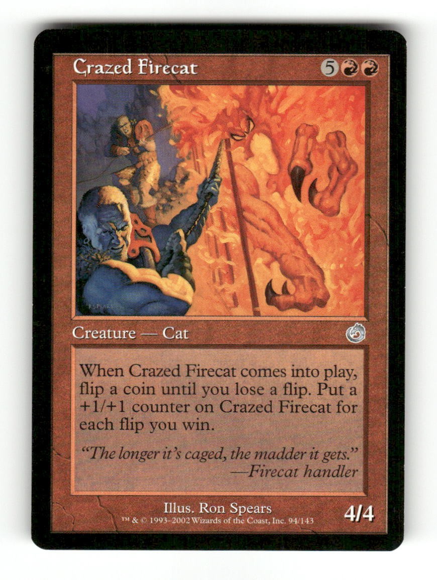 Crazed Firecat 94 Uncommon Torment Magic: The Gathering Near Mint