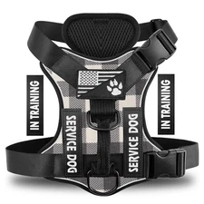 Service Dog Harness, Reflective Dog Vest Harness with 5 PCS Patches, Adjustab...