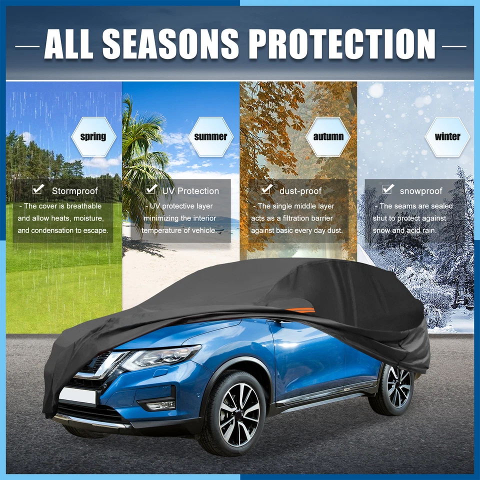 Cubierta de vehículo Oxford 210D-PU impermeable para Nissan X-TRAIL 2010-2023 negra nueva Foto 2 de 4