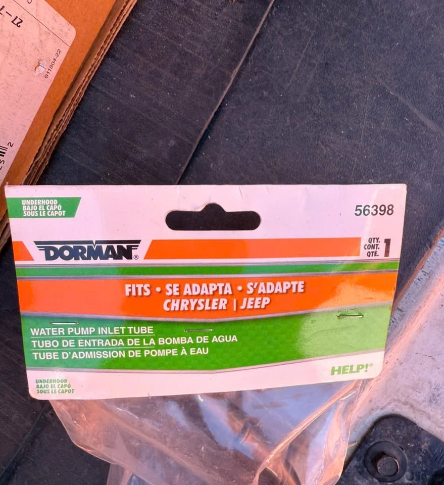 Tubo de entrada da bomba de água do motor Dorman 56398 para caminhões Dodge Jeep selecionados 1991-2006 - Imagem 2 de 2