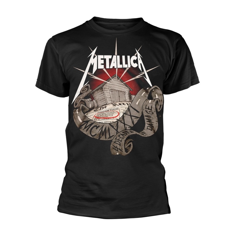 METALLICA - 40TH ANNIVERSARY GARAGE BLACK T-Shirt Front - Back Print Large 6390₽