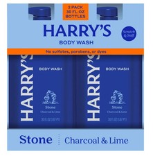Harry’s Stone Body Wash, 30 fl oz, 2-pack, Stone (Charcoal & Lime) 0.93 per gallon