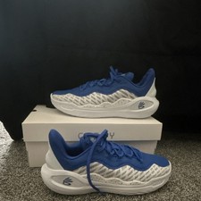Under Armour Curry Flow Blue White Mesh Low Top Basketball Sneakers with box