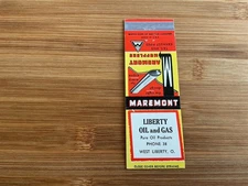 Matchbook Cover - Liberty oil gas - West Liberty, Ohio