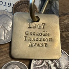 1947 Citroën Traction Avant  Solid Brass Key Fob ‘47 French Racing France Rally