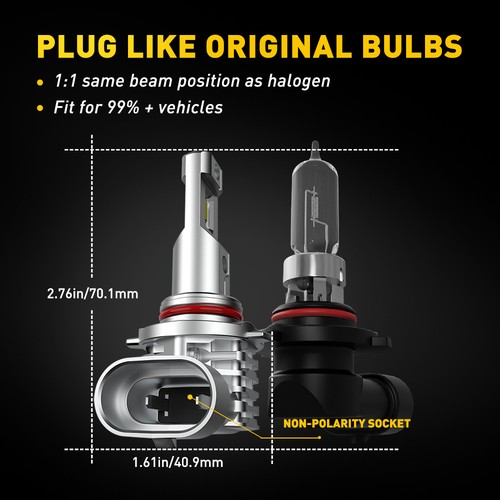AUXITO Canbus 9005 9006 H11 H4 LED Headlight High Low Beam 6500K White 800000LM - Picture 9 of 31