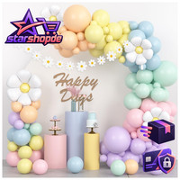 Luftballons Set GäNseblüMchen Regenbogen Girlande FüR Geburtstag Party Deko