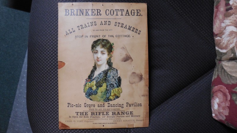 Antique Brinker Cottage Chas H Vost proprietor Rifle Range 1800's picnic Grove