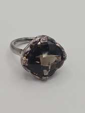Vintage Sterling Silver Smoky Quartz Crystal Ring Size 7