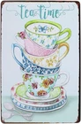 Vintage Tea Time Metal Tin Sign Art Poster Plaque Kitchen Home 8x12
