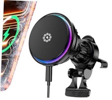 for MagSafe Car Mount Charger TEC Fan Cooling Magnetic Wireless Car Black 2