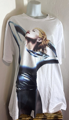 トップス 90s madonna band tee Madonna Celebration Tour T-shirt Womens Size L White Band Tee 90s