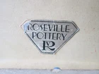 PILLOW VASE! Vintage ROSEVILLE ART pottery TOURMALINE pattern original LABEL exc