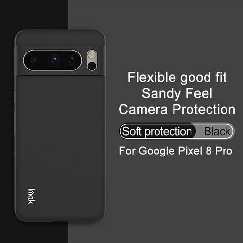 IMAK per Google Pixel 8/8 Pro custodia in silicone sottile gomma morbida classica nera - Foto 4 di 8