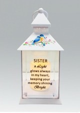 SISTER Graveside Grave Memorial Lantern Outdoors 27cm Battery Operated/Timer