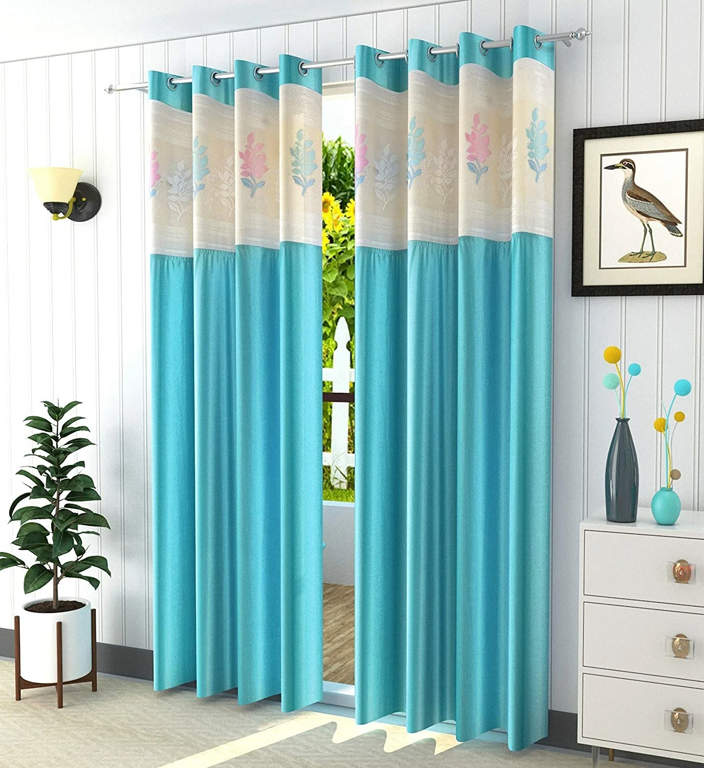 Nuevo Juego De Cortinas Con Ojal De 2 Piezas - 5 Pies