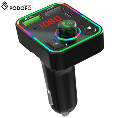 Bluetooth FM Transmitter Autoradio MP3 Dual USB + Type-C Ladegerät Adapter KFZ