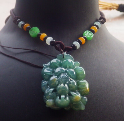Video Certified Yellow Natural A Jade jadeite pendant Lotus Flower 花开富贵 690568