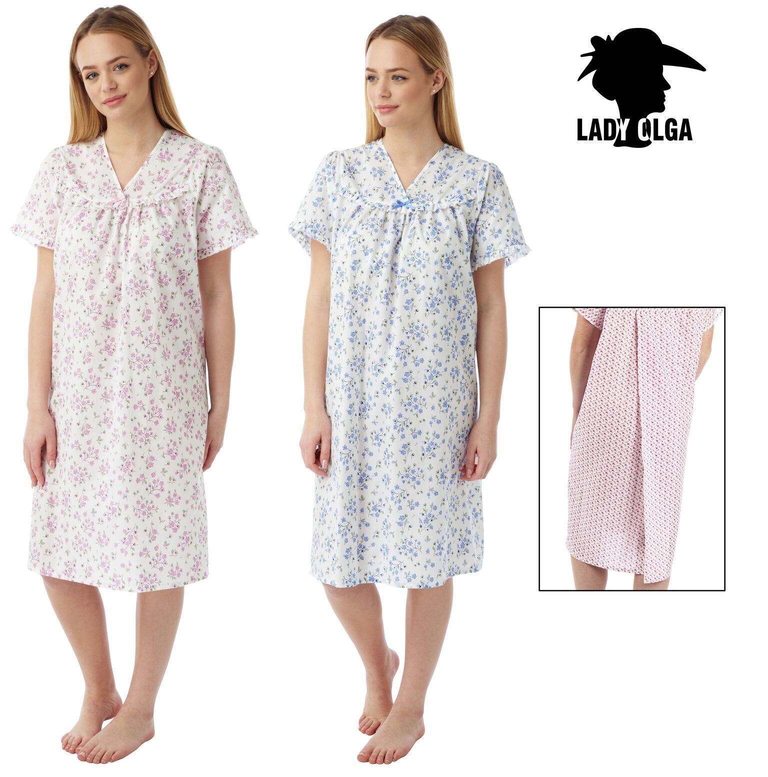 Lady Olga Incontinence Open Back Floral Hospital Nightdresses Nightie eBay