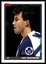 1991-92 Topps #351 Luke Richardson Toronto Maple Leafs Hockey Card