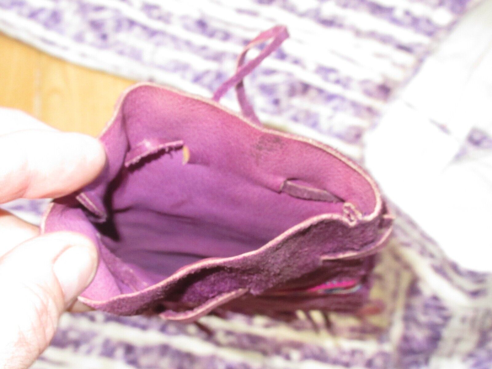 Vintage Purple Hippie Outfit Fringe w/ Leather Pu… - image 13