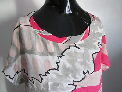 Emilio Pucci Size 6 100% Silk Art-to-Wear Logo Tunic Blouse | eBay