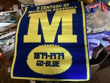 RARE University Of Michigan Wolverines Rug - A Century Of Football (1879 - 1979)