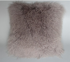 100 Real Mongolian Lamb Wool Cushion Cover Curly Fur Sofa Pillowcase 50x50cm