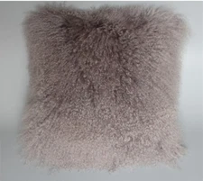100% Real Mongolian Lamb Wool Cushion Cover Curly Fur Sofa Pillowcase 50x50cm
