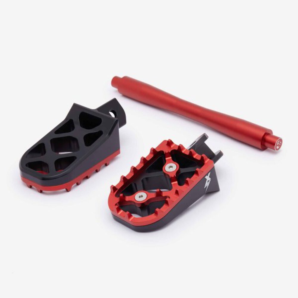 EBMX Premium Foot Peg And Brace Set for Light Bee Red