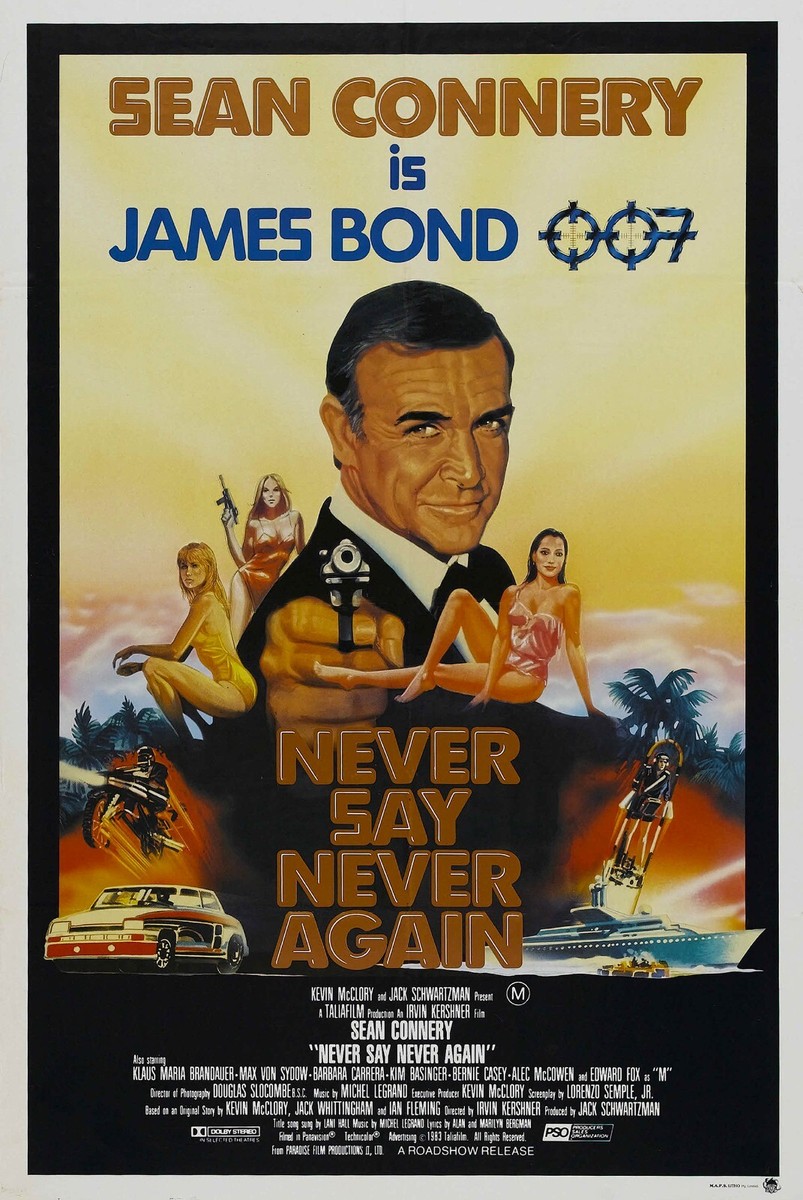 Never Say Never Again - James Bond - Movie Poster - Sean Connery