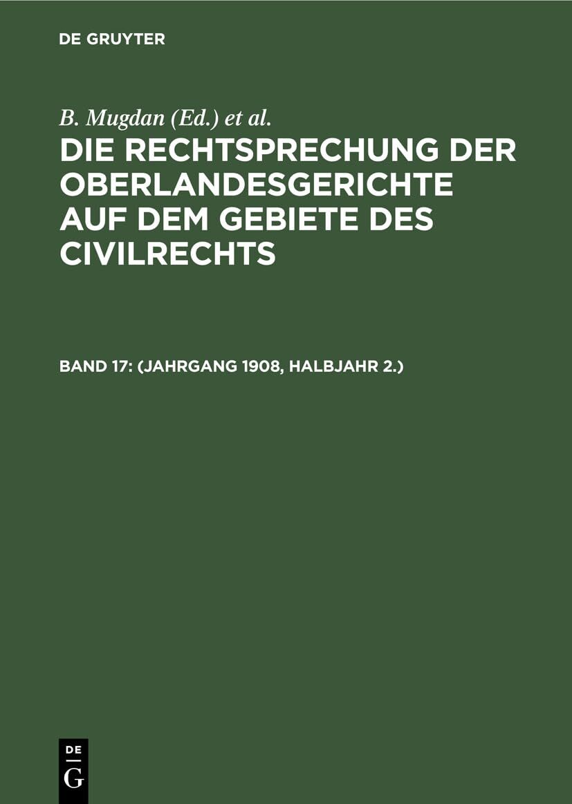 (Jahrgang 1908, Halbjahr 2.) (Hardback)