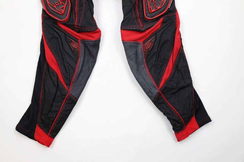 Troy Lee Designs Hombres 32x30 Cuero Envejecido Borde Motocross Carreras Pantalones Rojo Foto 4 de 4