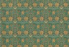 Dollhouse Wallpaper William Morris Art Nouveau Blue Teal Floral 1:12 Scale