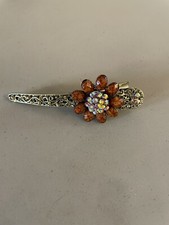 Vintage Red Clear with Rhinestones Hair Clip Barratte