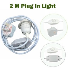 Adjustable E27 Plug in Pendant Light Fixture with Dimmer Switch and UK Plug