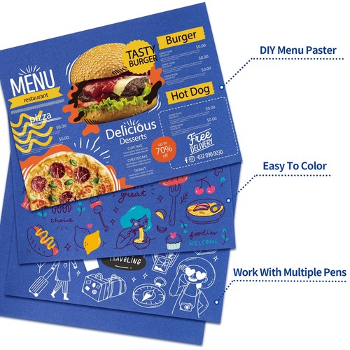 25 Sheets Navy Blue Cardstock - 8.5'' x 11'' Double-sided Cover Card Stock 92... - Picture 4 of 6