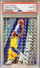 LeBRON JAMES 2020 Panini Mosaic NBA ELEVATE #23 Mosaic Prizm PSA 10 GEM MINT