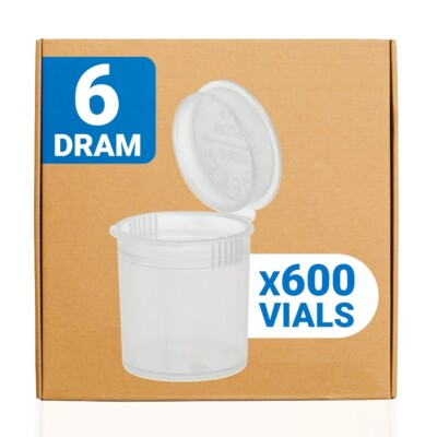Loud Lock Pop Top Dram Vials - Food Storage Containers - 6 Dram - 600ct - Clear