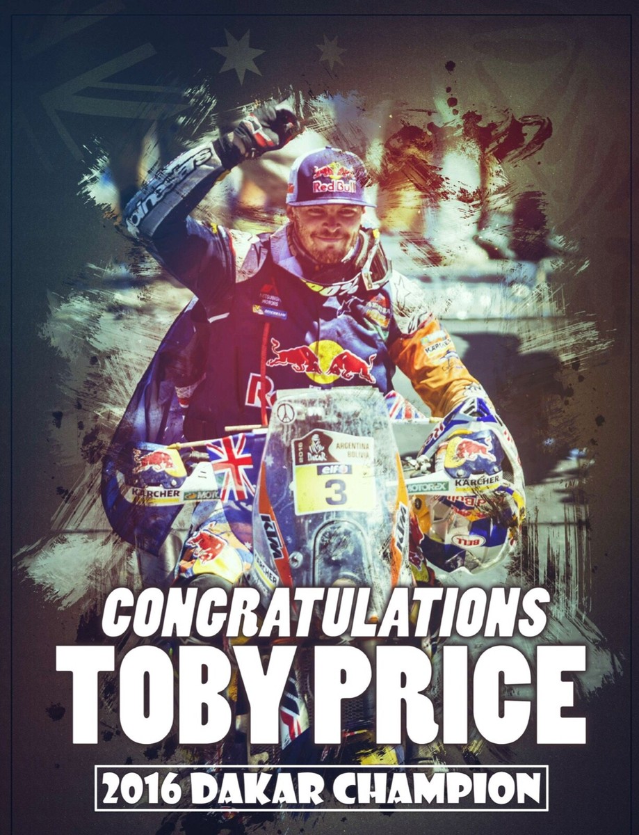 Dakar rally racing champion poster, Toby price,KTM motorcycle, off