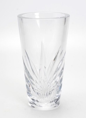 Grand 11 Vintage Daum France Crystal Vase W Deep Cut Frond Design Signed Ebay