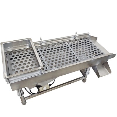 Stainless Steel Linear Vibrating Screen with 20mm Round Mesh Screen 80W 110v