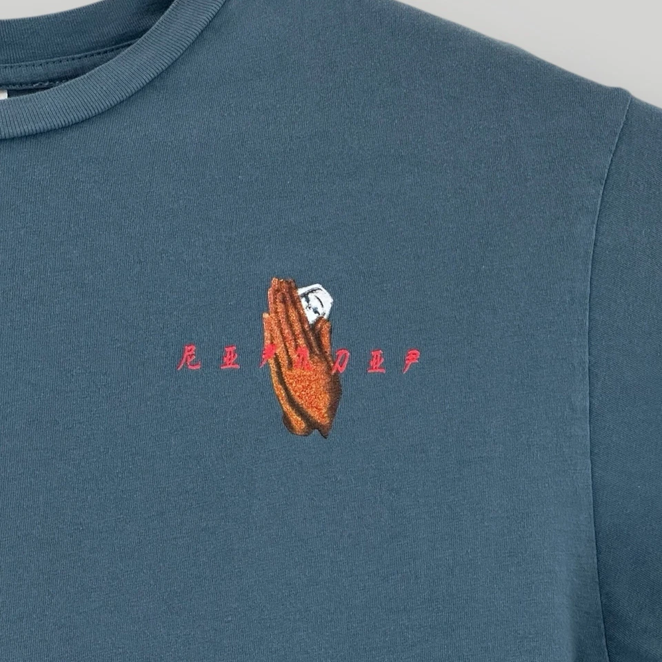 Rip n Dip Skate T-Shirt Mens Large Cat Praying Graphic Blue Skateboarding Tee - Image 3 of 4