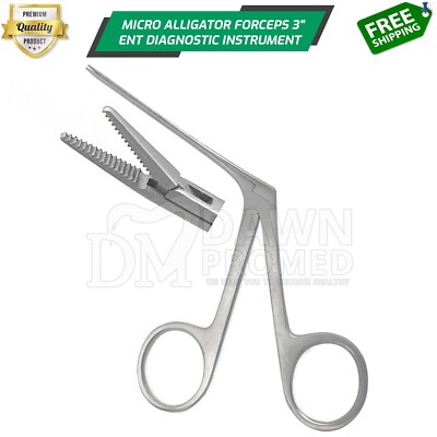Micro Alligator Forceps Serrated Ophthalmic Lab Surgery ENT Inst German Grade