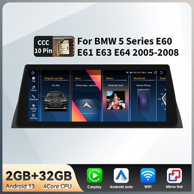 10.25'' 32G Android Car GPS Stereo Radio Carplay Headunit For BMW 5ER E60 E61 CCC